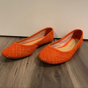 Orange ballet flats